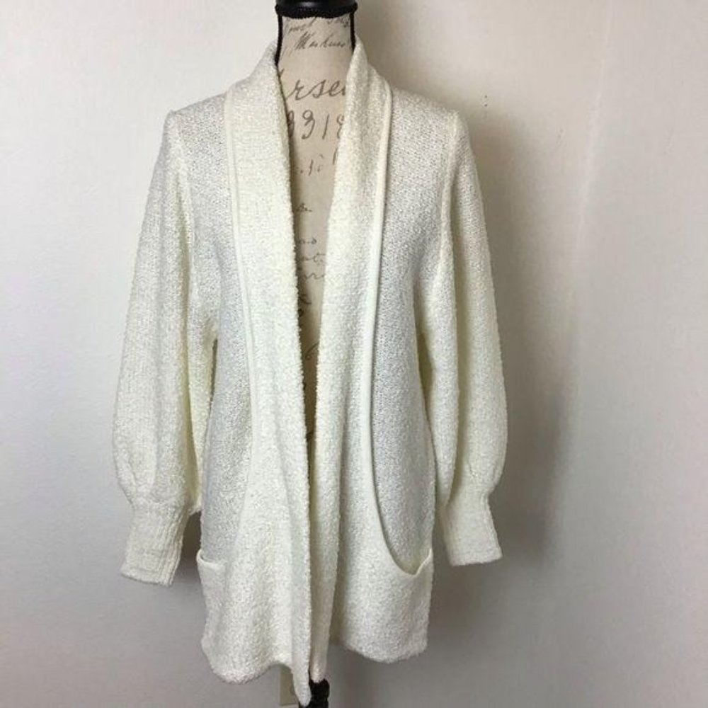 Retro 80’s Puffy Sleeved Open Cardigan